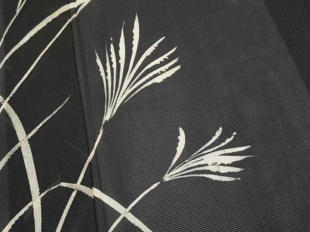 平和屋着物＊夏物 訪問着 絽 すすき 黒地 正絹 逸品 CABG3222tx