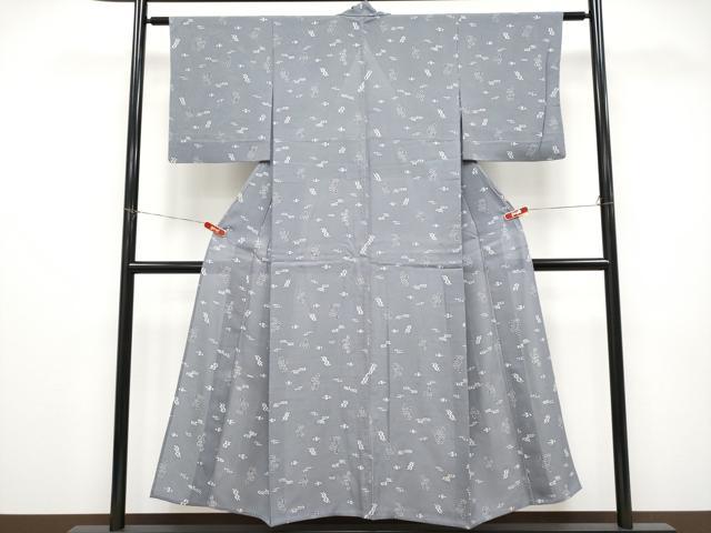 平和屋着物＊夏物 小紋 絽 琉球絣文様 正絹 逸品 CABG3223tx