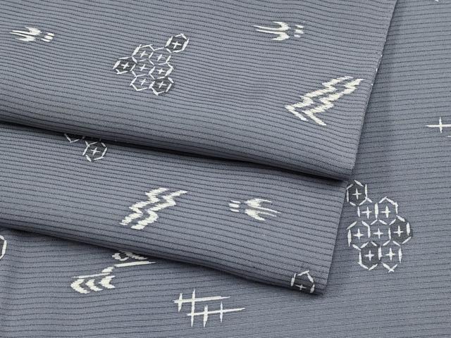 平和屋着物＊夏物 小紋 絽 琉球絣文様 正絹 逸品 CABG3223tx