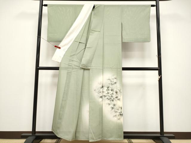平和屋着物＊夏物 色留訪問着 絽 手描き 葡萄蔦の葉文 暈し染め 正絹 逸品 CABG3225tx