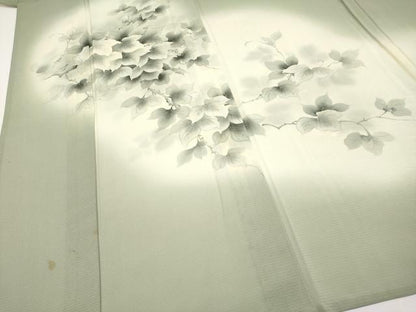 平和屋着物＊夏物 色留訪問着 絽 手描き 葡萄蔦の葉文 暈し染め 正絹 逸品 CABG3225tx