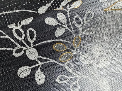 平和屋着物＊夏物 訪問着 変わり絽 秋草文 暈し染め 黒地 金銀彩 正絹 逸品 CABG3227tx