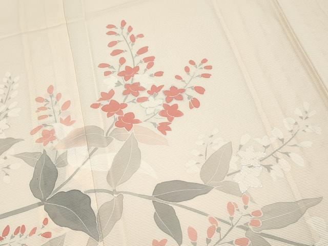 平和屋着物＊夏物 訪問着 絽 枝花文 銀彩 反端付き 正絹 逸品 CABG3230tx