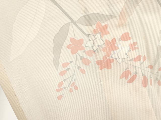 平和屋着物＊夏物 訪問着 絽 枝花文 銀彩 反端付き 正絹 逸品 CABG3230tx