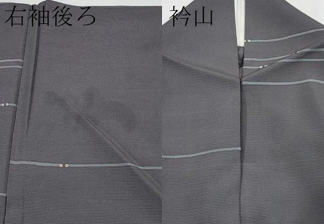 平和屋着物＊夏物 小紋 絽 横段文 正絹 逸品 CABG3233tx