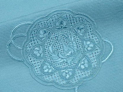 平和屋着物＊夏物 中国三大刺繍 スワトウ刺繍 総刺繍 無地絵羽訪問着 絽 鏡裏花鳥文 新橋色 正絹 逸品 CABG3240tx