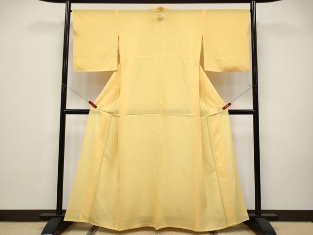 平和屋着物＊夏物 色無地 絽 支子色 正絹 逸品 未使用 CABG3251tx