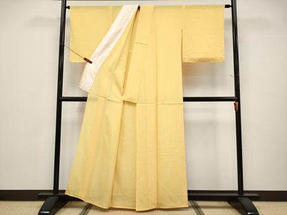 平和屋着物＊夏物 色無地 絽 支子色 正絹 逸品 未使用 CABG3251tx