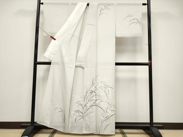 平和屋着物＊夏物 訪問着 絽 すすき舞蝶文 正絹 逸品 CABG3255tx