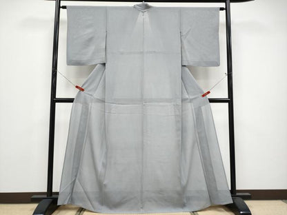 平和屋着物＊夏物　色無地　絽　銀鼠色　正絹　逸品　CABG3260tx