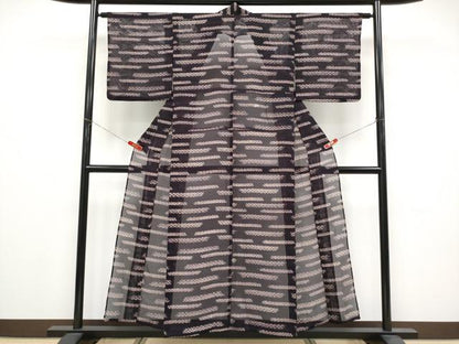 平和屋着物＊夏物　小紋　絽　霞文　正絹　逸品　CABG3265tx