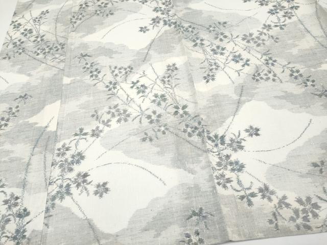 平和屋着物＊夏物　紗紬　枝花文　正絹　逸品　CABG3266tx