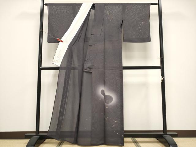 平和屋着物＊夏物　訪問着　紗　瓢箪蔦の葉文　暈し染め　金銀彩　正絹　逸品　CABG3269tx