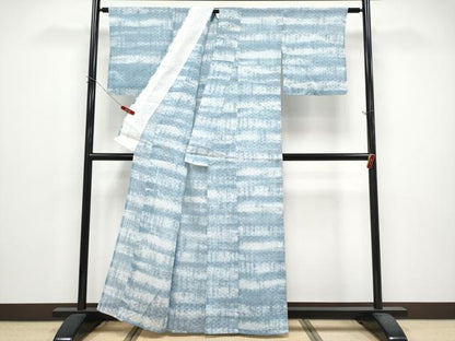 平和屋着物＊夏物　上布　市松紋紗　霞文　麻　逸品　CABG3271tx