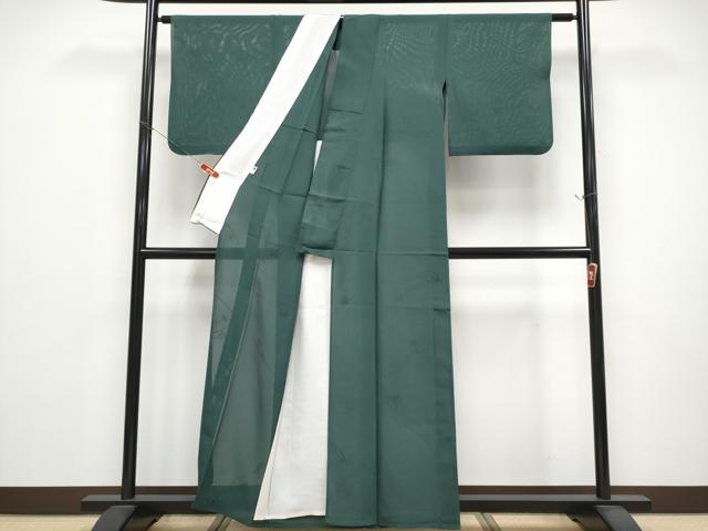 平和屋着物＊夏物　色無地　笹竹紋紗　天鵞絨色　正絹　逸品　CABG3272tx
