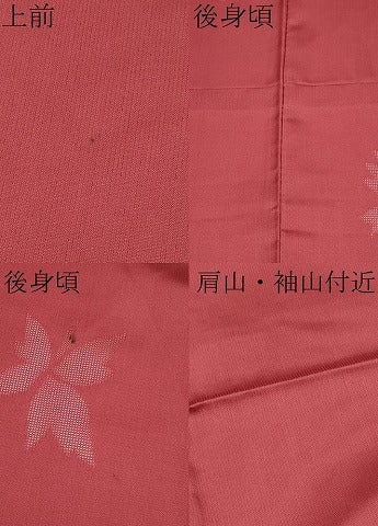 平和屋着物＊夏物　色無地　舞花紋紗　蘇芳色　正絹　逸品　未使用　CABG3273tx