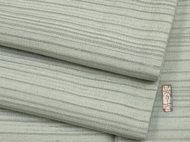 平和屋着物＊夏物　銀座きしや　誉詩多工芸　誉志　色無地　変わり絽　利休鼠色　正絹　逸品　CABG3276tx