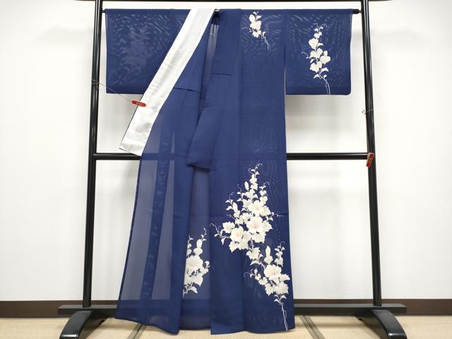 平和屋着物＊夏物　訪問着　絽　枝花文　正絹　逸品　CABG3277tx