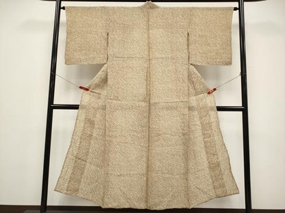 平和屋着物＊夏物　本場小千谷ちぢみ　抽象文　麻　逸品　CABG3278tx