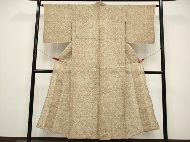 平和屋着物＊夏物　本場小千谷ちぢみ　抽象文　麻　逸品　CABG3278tx