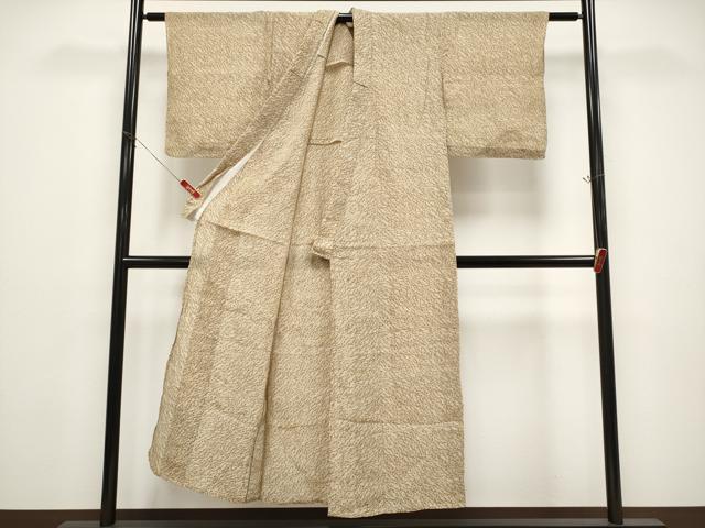 平和屋着物＊夏物　本場小千谷ちぢみ　抽象文　麻　逸品　CABG3278tx