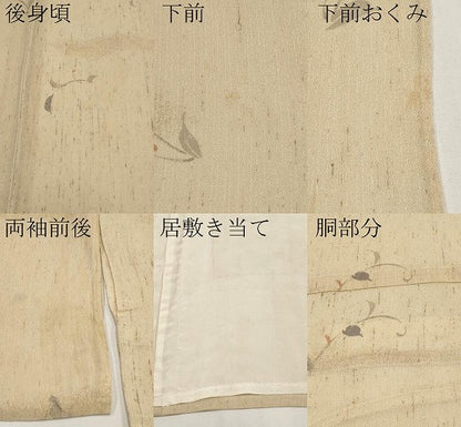 平和屋着物＊夏物　紗紬　草花文　正絹　逸品　CABG3283tx