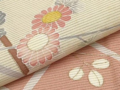 平和屋着物＊夏物　訪問着　絽　籬草花文　暈し染め　金彩　正絹　逸品　CABG3284tx