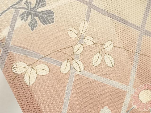 平和屋着物＊夏物　訪問着　絽　籬草花文　暈し染め　金彩　正絹　逸品　CABG3284tx