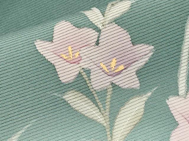 平和屋着物＊夏物　訪問着　絽　草花文　暈し染め　金銀彩　正絹　逸品　CABG3287tx
