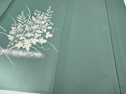 平和屋着物＊夏物　訪問着　絽　草花文　暈し染め　金銀彩　正絹　逸品　CABG3287tx