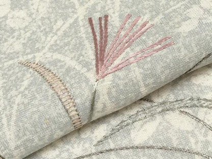 平和屋着物＊夏物　訪問着　紗紬　刺繍　草花文　銀糸　正絹　逸品　CABG3289tx