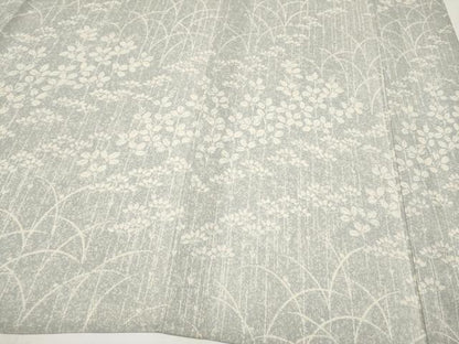 平和屋着物＊夏物　訪問着　紗紬　刺繍　草花文　銀糸　正絹　逸品　CABG3289tx