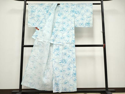 平和屋着物＊夏物　小紋　紗　花尽くし　洗える着物　未使用　CABG3291tx