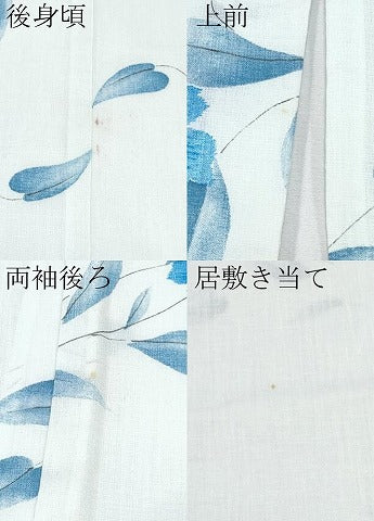 平和屋着物＊夏物　小紋　紗　枝花文　洗える着物　CABG3292tx