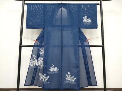 平和屋着物＊夏物　訪問着　絽　枝葉文　洗える着物　CABG3299tx