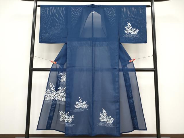 平和屋着物＊夏物　訪問着　絽　枝葉文　洗える着物　CABG3299tx