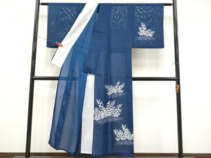 平和屋着物＊夏物　訪問着　絽　枝葉文　洗える着物　CABG3299tx