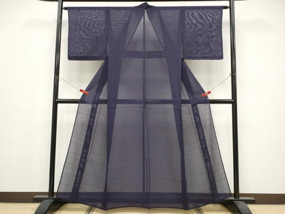 平和屋着物＊夏物　色無地　変わり絽　黒紅色　洗える着物　未使用　CABG3301tx