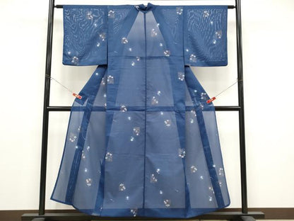 平和屋着物＊夏物　小紋　絽　色紙花文　金彩　やまと誂製　洗える着物　CABG3305tx