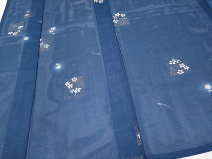 平和屋着物＊夏物　小紋　絽　色紙花文　金彩　やまと誂製　洗える着物　CABG3305tx