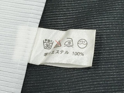 平和屋着物＊夏物　小紋　絽　流水草花文　黒地　洗える着物　CABG3306tx