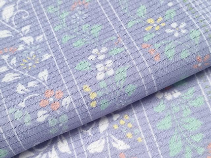 平和屋着物＊夏物　小紋　絽　市松草花文　やまと誂製　洗える着物　CABG3310tx