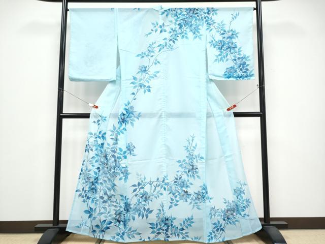 平和屋着物＊夏物　訪問着　絽　枝花文　洗える着物　CABG3314tx