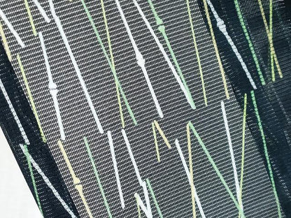 平和屋着物＊夏物　小紋　絽　竹並び　洗える着物　未使用　CABG3315tx