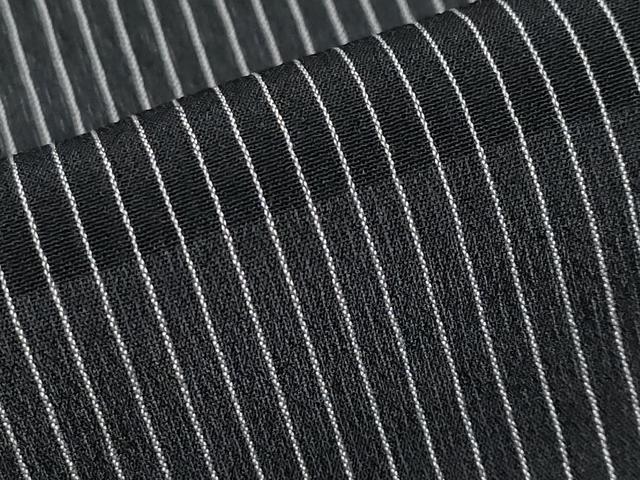 平和屋着物＊夏物　お召　紗　間道　黒地　正絹　逸品　未使用　CABG3322tx