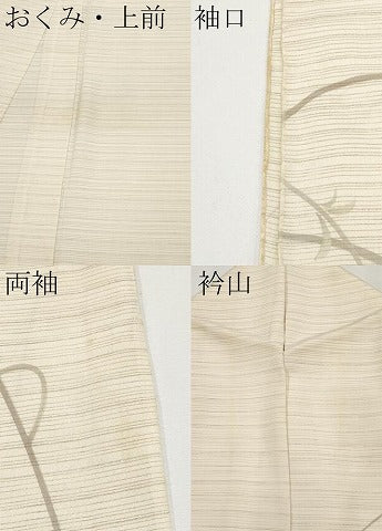 平和屋着物＊夏物　訪問着　変わり絽　枝花文　銀彩　正絹　逸品　CABG3324tx