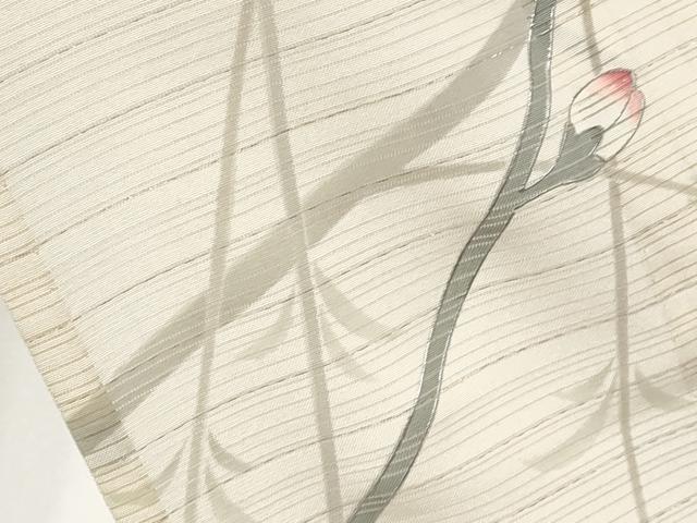 平和屋着物＊夏物　訪問着　変わり絽　枝花文　銀彩　正絹　逸品　CABG3324tx