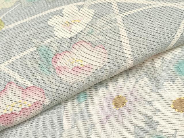 平和屋着物＊夏物　訪問着　絽　手描き　草花文　正絹　逸品　CABG3325tx