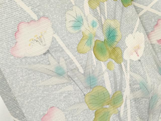 平和屋着物＊夏物　訪問着　絽　手描き　草花文　正絹　逸品　CABG3325tx