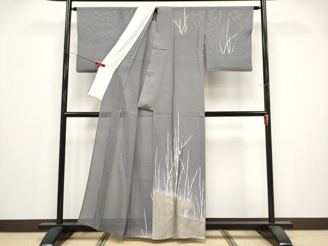 平和屋着物＊夏物　訪問着　絽　木賊文　暈し染め　金銀彩　正絹　逸品　CABG3327tx